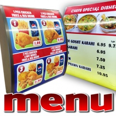 Illuminated Menu Display Boxes / Menu Boards / Menu Signs / Menu Displays / Menu Signage 